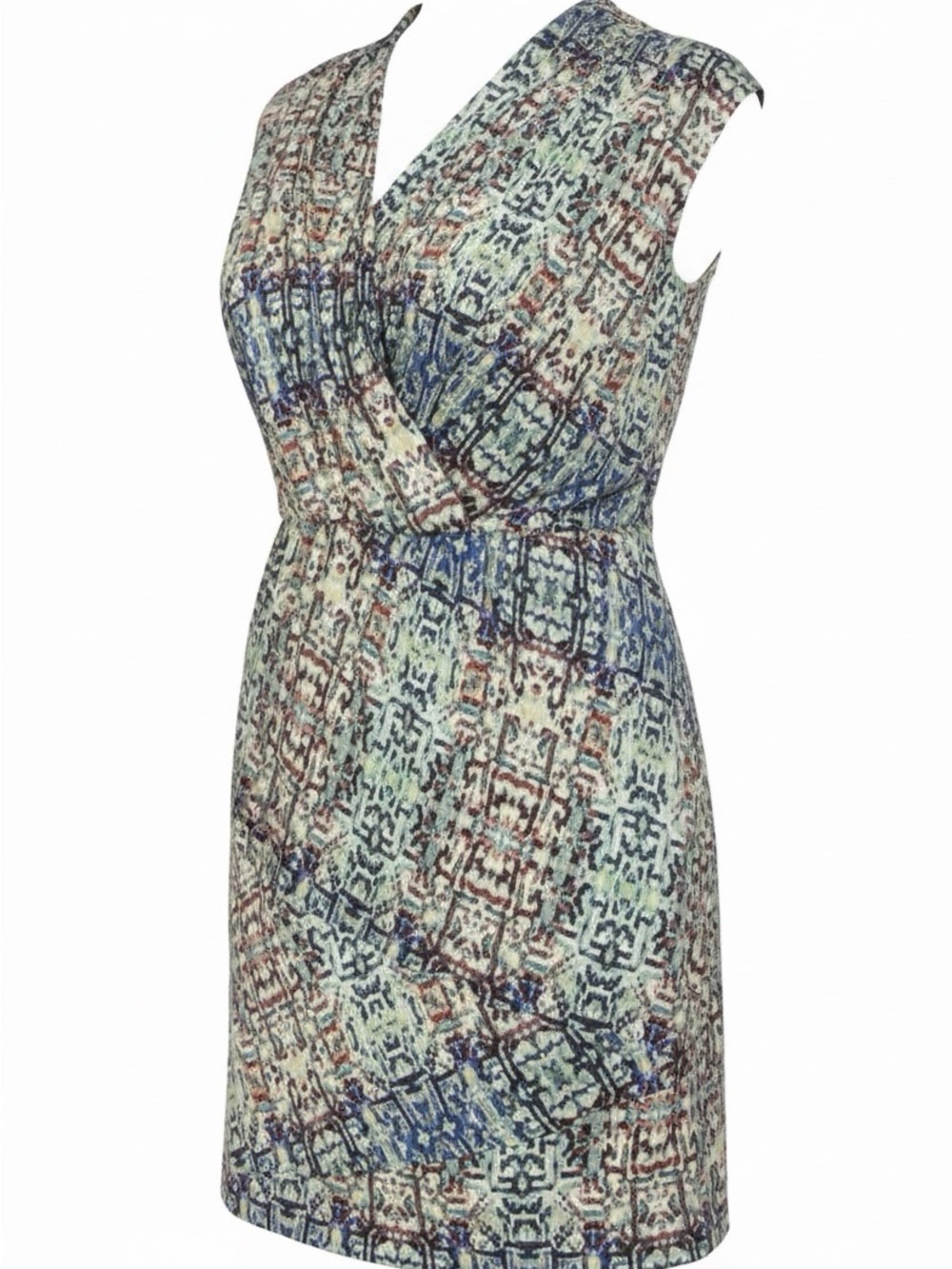 NIC+ZOE Multicolor Urban Safari Watercolor Surplice Dress Size MEDIUM - Picture 5 of 11